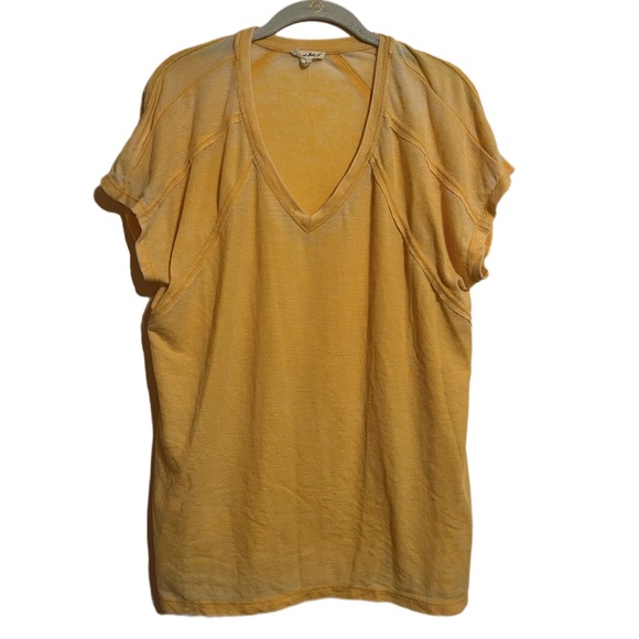 Jane and Delancey Tops - Yellow Burnout Top